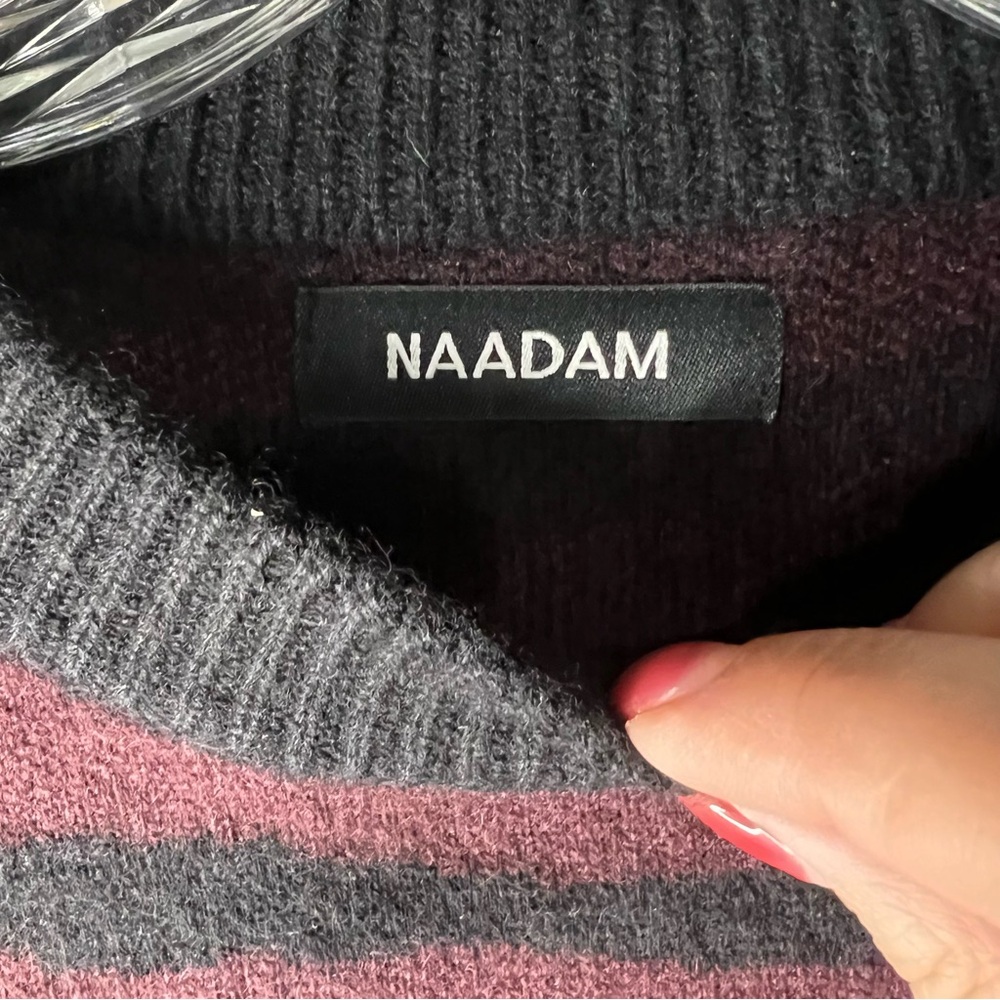 NAADAM Purple Black Tiger Print 100% Mongolian Premium Cashmere Sweater - Picture 7 of 9